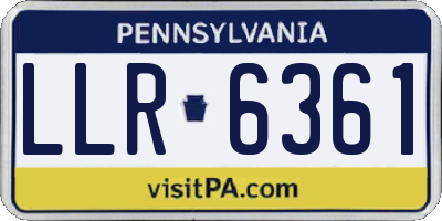 PA license plate LLR6361