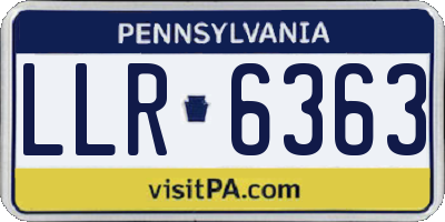 PA license plate LLR6363