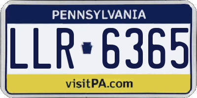 PA license plate LLR6365