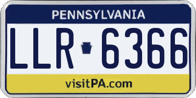 PA license plate LLR6366