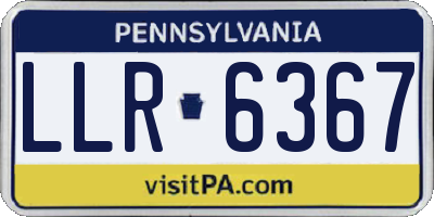 PA license plate LLR6367