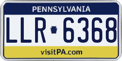 PA license plate LLR6368