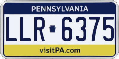 PA license plate LLR6375