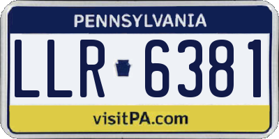 PA license plate LLR6381
