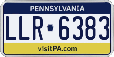PA license plate LLR6383