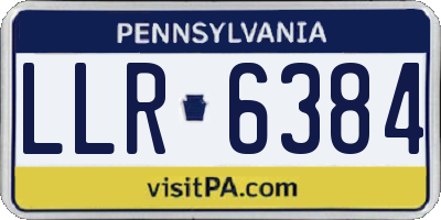 PA license plate LLR6384