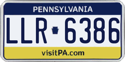 PA license plate LLR6386