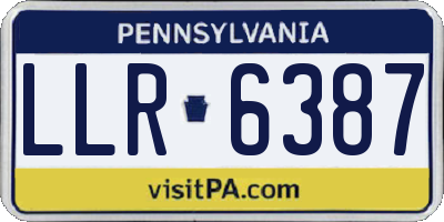 PA license plate LLR6387