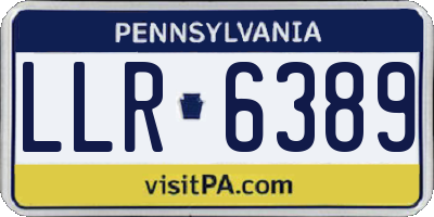 PA license plate LLR6389