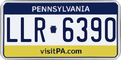 PA license plate LLR6390