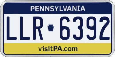 PA license plate LLR6392