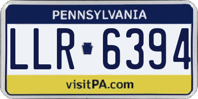 PA license plate LLR6394