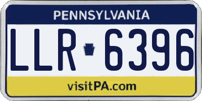 PA license plate LLR6396