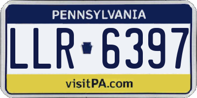 PA license plate LLR6397