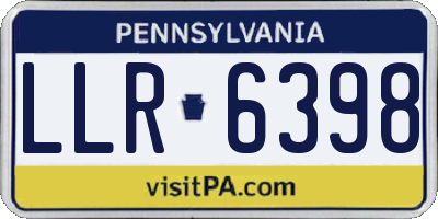 PA license plate LLR6398