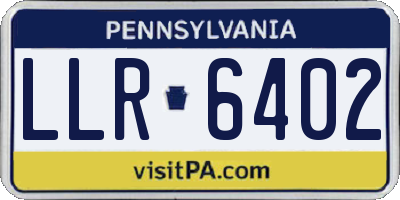 PA license plate LLR6402