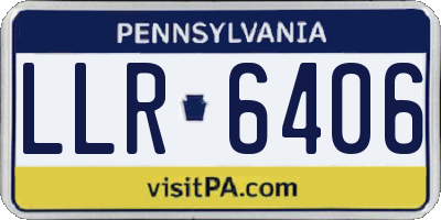 PA license plate LLR6406