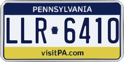 PA license plate LLR6410