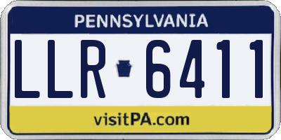 PA license plate LLR6411