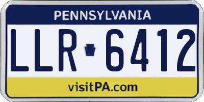 PA license plate LLR6412