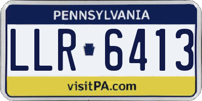PA license plate LLR6413