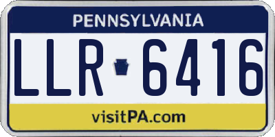 PA license plate LLR6416