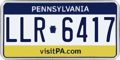 PA license plate LLR6417
