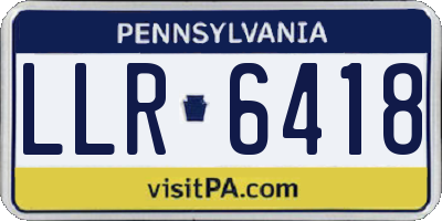 PA license plate LLR6418
