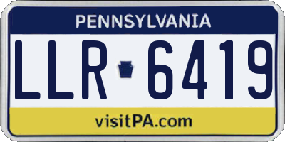 PA license plate LLR6419