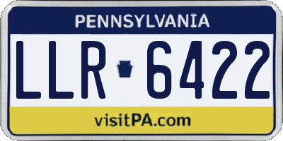 PA license plate LLR6422