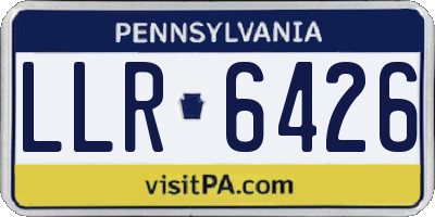 PA license plate LLR6426