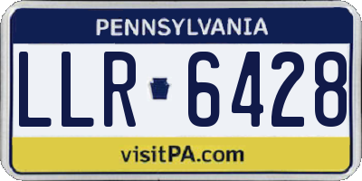 PA license plate LLR6428