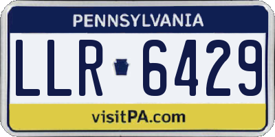PA license plate LLR6429