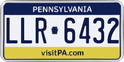 PA license plate LLR6432