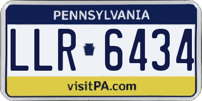 PA license plate LLR6434