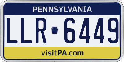 PA license plate LLR6449
