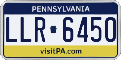 PA license plate LLR6450