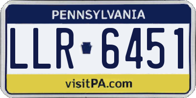 PA license plate LLR6451