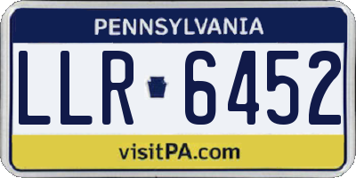 PA license plate LLR6452