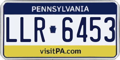 PA license plate LLR6453