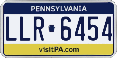 PA license plate LLR6454