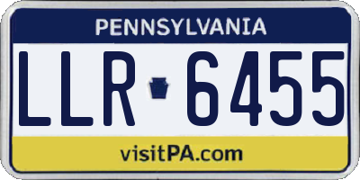 PA license plate LLR6455