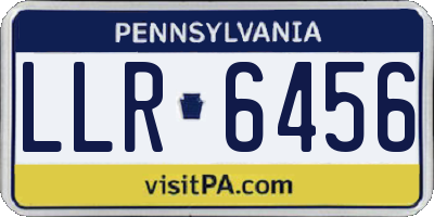 PA license plate LLR6456