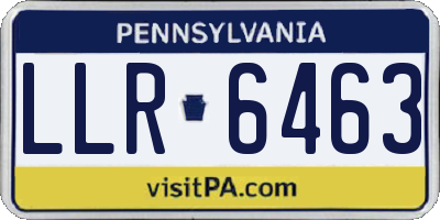 PA license plate LLR6463