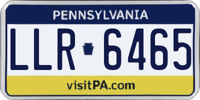 PA license plate LLR6465