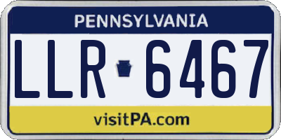 PA license plate LLR6467