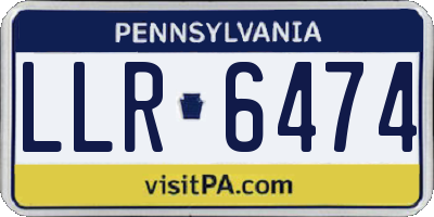 PA license plate LLR6474
