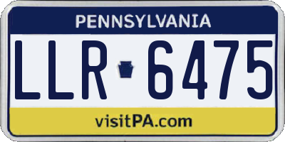 PA license plate LLR6475