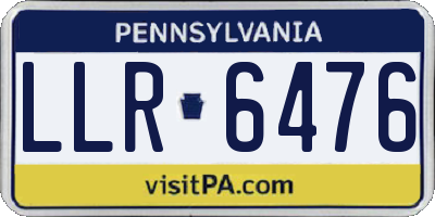 PA license plate LLR6476