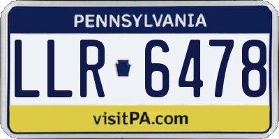 PA license plate LLR6478